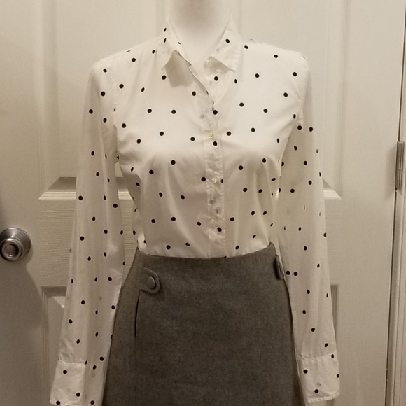 J. Crew Tops - J Crew dot button down